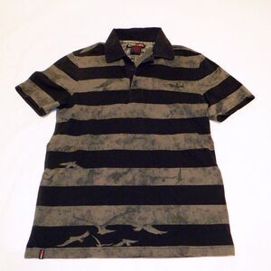 Tony Hawk gray black stripes seagull polo